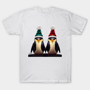 Couple of cute Christmas penguins T-Shirt